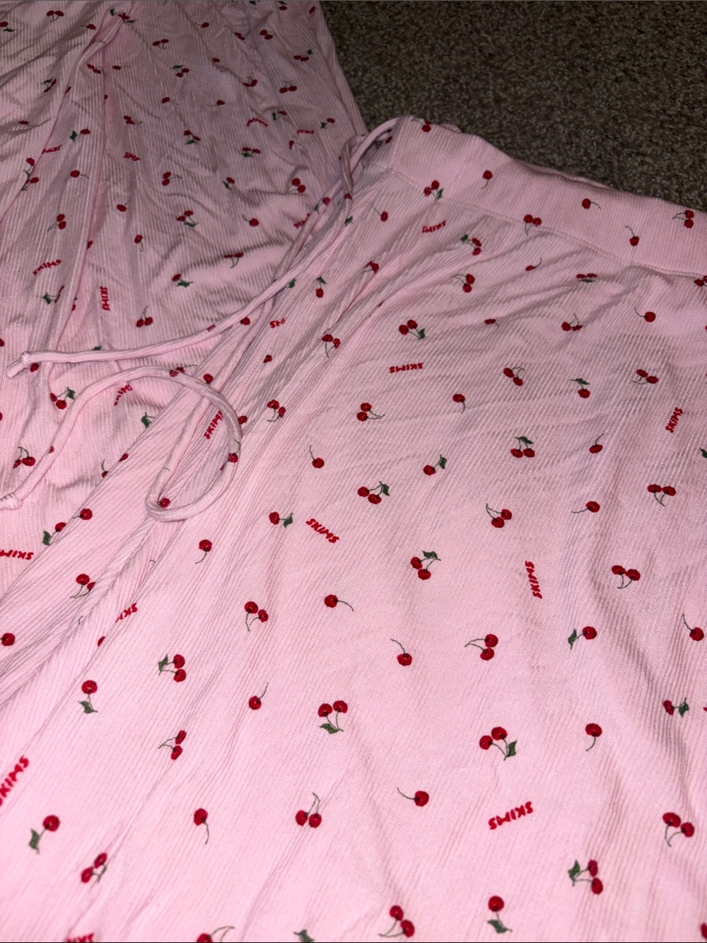 SKIMS Pink Cherry Print Pajama Pants - Picture 2 of 3